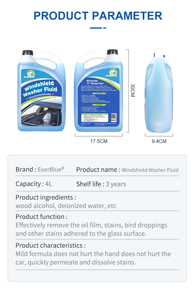 A grade class cleaner windshield wiper fluid washer