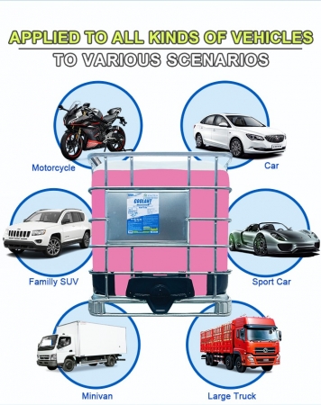 سائل تبريد مضاد للتجمد إيثيلين جلايكول طويل العمر للسيارات 1000 لتر 